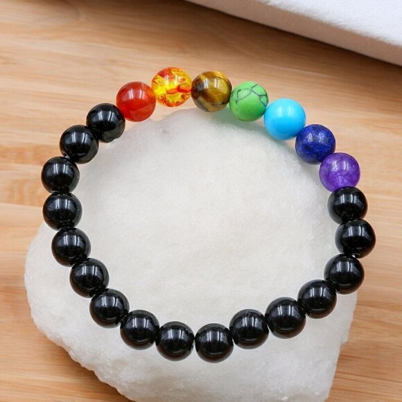 Chakra Healing Crystal Bracelet Handmade - Picture 1 of 4